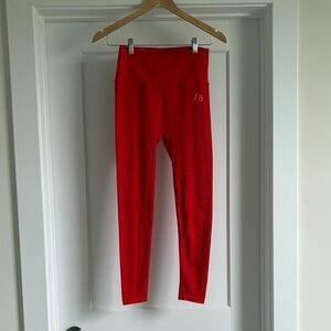 Spiritual Gangster Kendall Toole Never Knocked Out Cherry Red Leggings size M/L